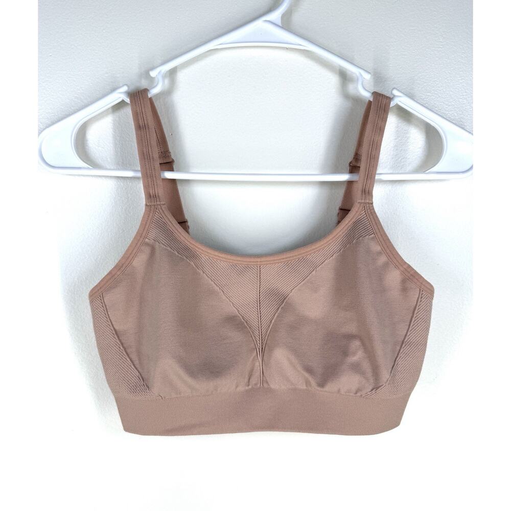 Soma Sport Seamless Ballet Bra Beige Wireless Stretch Womens Size Small No Pads